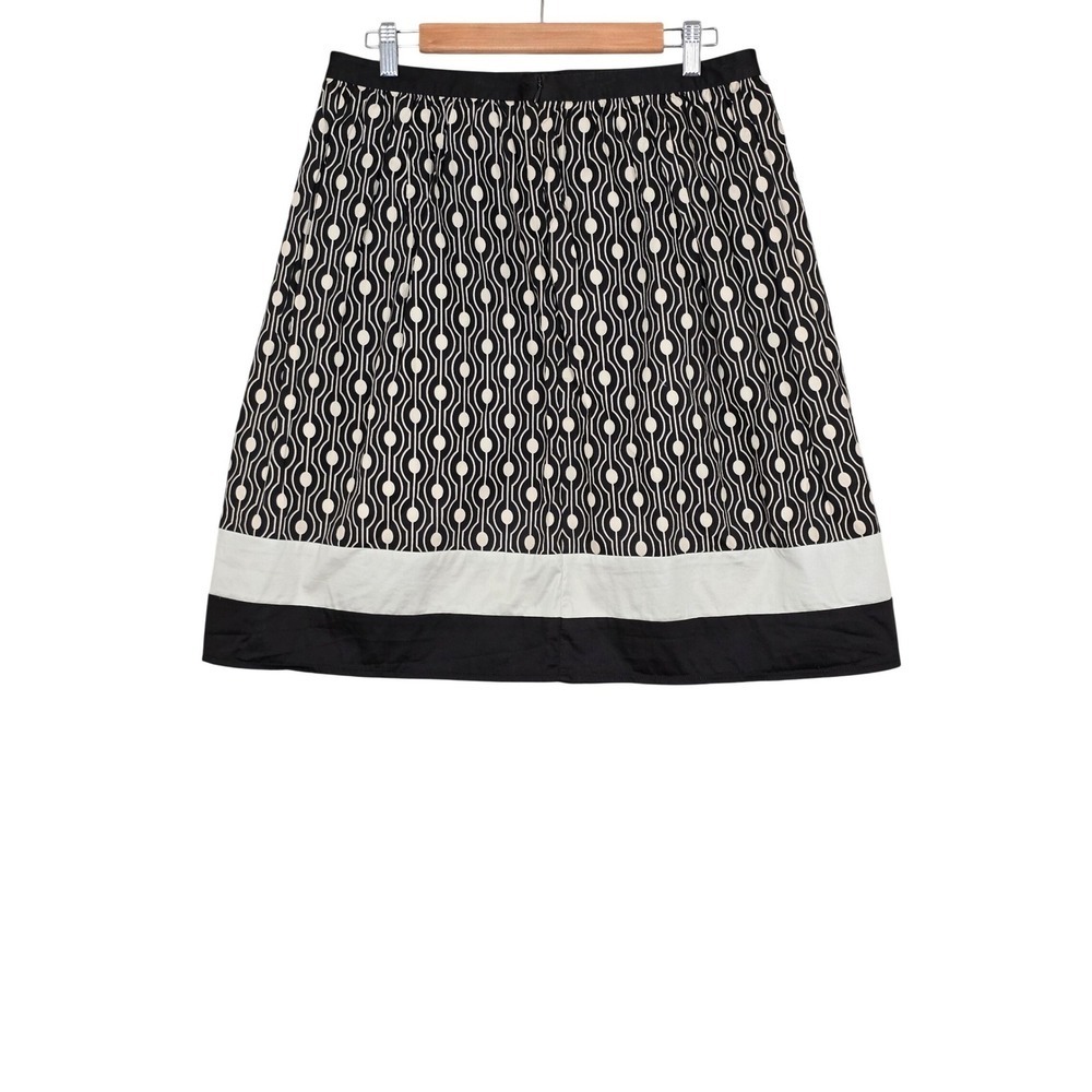 Talbots Women's Geometric Print Colorblock A Line Skirt Brown 10